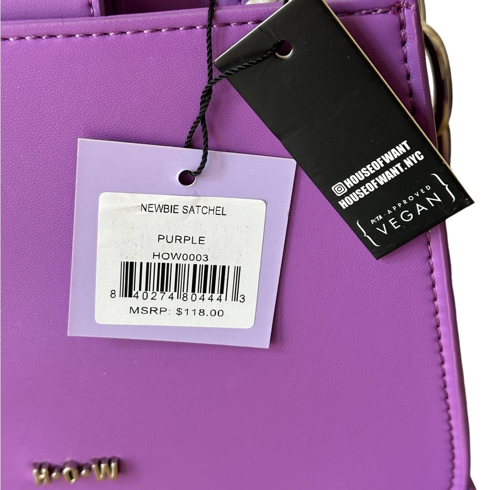 HOUSE OF WANT Vegan Leather Newbie Satchel Bag, purple - Picture 3 of 13